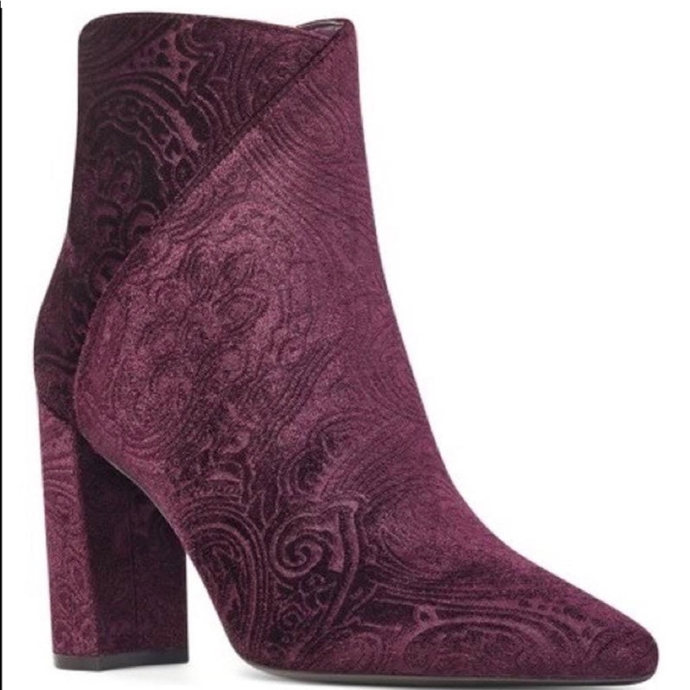 Deep purple or Burgundy block heel boots